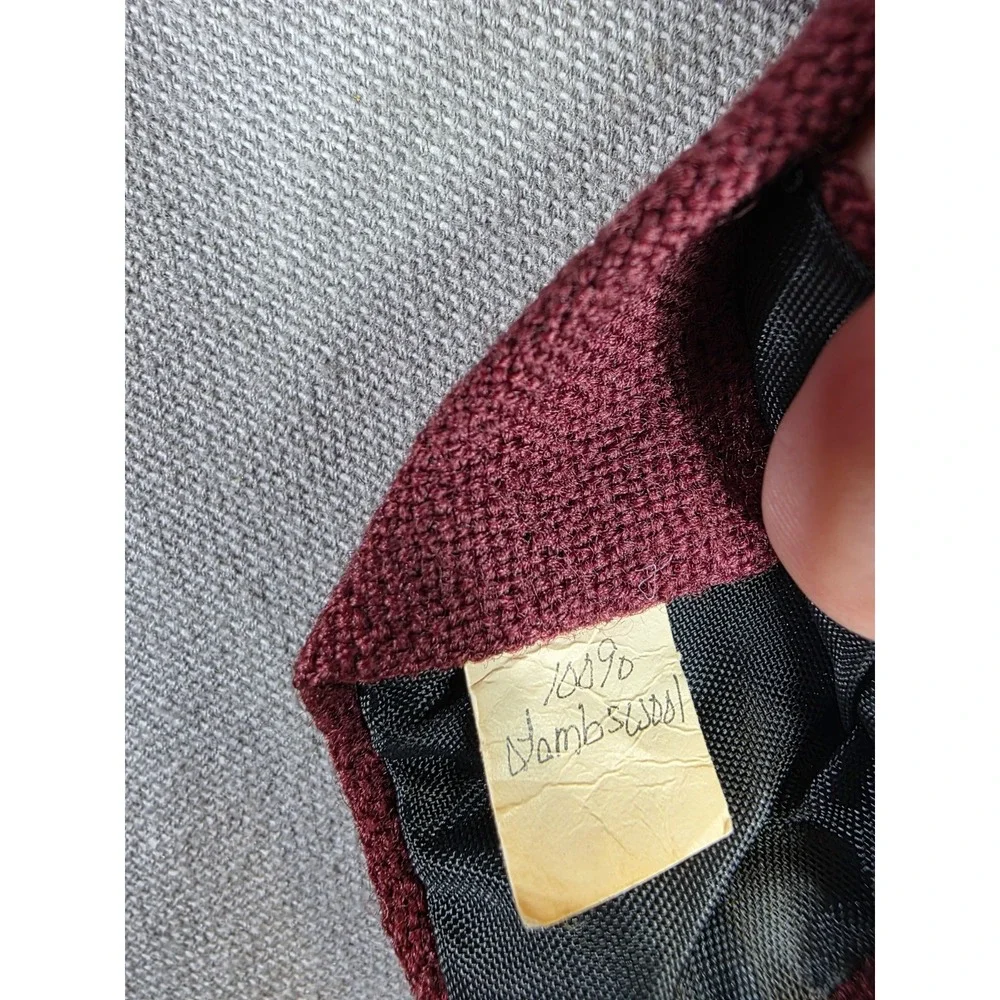 Vintage Resilio Lambswool Tie Maroon Horse‎ Head Lasso Equestrian Classic Office